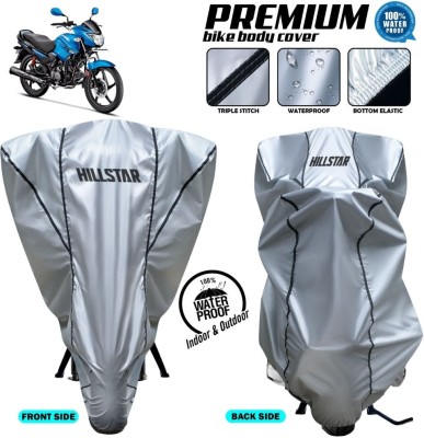 HILLSTAR Two Wheeler Cover for Hero(Glamour i3s BS6, Silver, Black)