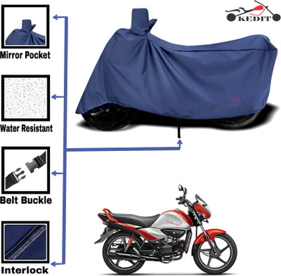 KEDIT Two Wheeler Cover for Universal For Bike(Splendor I Smart, Blue)
