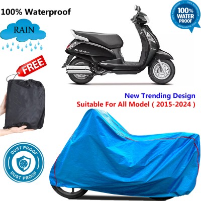 OliverX Waterproof Two Wheeler Cover for Suzuki(Access 125, Blue)