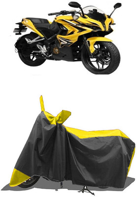 SUGASHRI Waterproof Two Wheeler Cover for Bajaj(Pulsar, Yellow, Black)