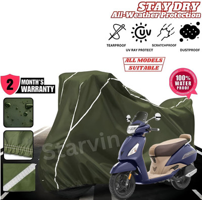 OliverX Waterproof Two Wheeler Cover for TVS(Jupiter, Green, White)