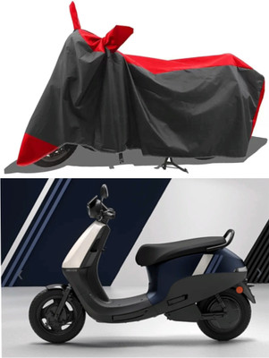Mdstar Waterproof Two Wheeler Cover for Ola(Scooty, Black, Red)