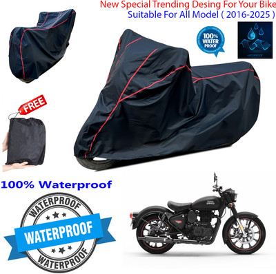 OliverX Waterproof Two Wheeler Cover for Royal Enfield(Classic 350, Black)
