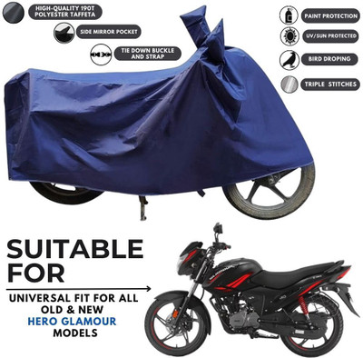 MADAFIYA Two Wheeler Cover for Hero(New Glamour BS6, Blue)