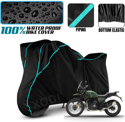 xodi Waterproof Two Wheeler Cover for Royal Enfield(Himalayan, Black, Blue)