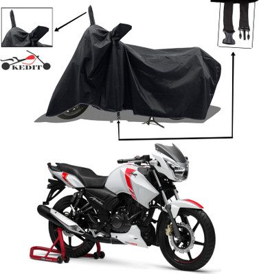 KEDIT Two Wheeler Cover for TVS(Apache RTR 160 4V, Black)