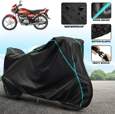 xodi Waterproof Two Wheeler Cover for Hero(CD deluxe, Black, Blue)