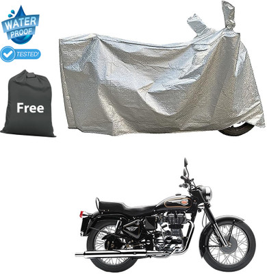 CODOKI Waterproof Two Wheeler Cover for Royal Enfield(Bullet 350, Silver)