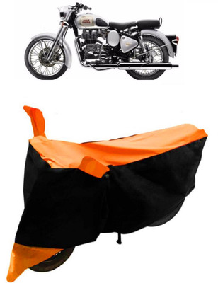 NEXTON Waterproof Two Wheeler Cover for Royal Enfield(Classic 350, Orange, Black)