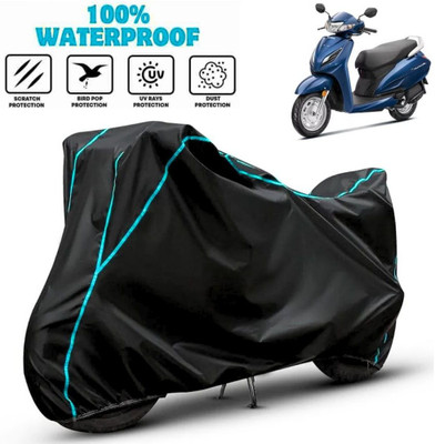 favy Waterproof Two Wheeler Cover for Honda(Activa 125, Black, Blue)