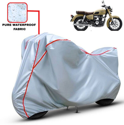 Delphinium Waterproof Two Wheeler Cover for Honda(Hness CB350, Silver, Red)
