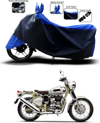 DeepShakshi AUTOMOTIVE Waterproof Two Wheeler Cover for Royal Enfield(Bullet Trials 500, Blue)