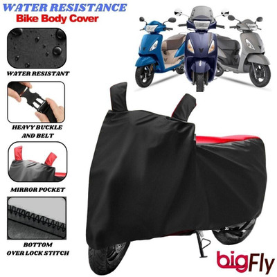BigFly Two Wheeler Cover for TVS(Jupiter 125, Black, Red)