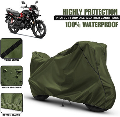 Shiv Kanha Waterproof Two Wheeler Cover for Honda(SP 125, Green, Black)