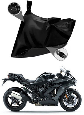 Mdstar Waterproof Two Wheeler Cover for Kawasaki(Ninja H2 SX, Black)