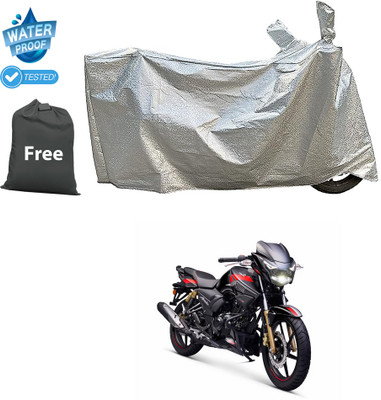 PAGORA Waterproof Two Wheeler Cover for TVS(Apache, Silver)