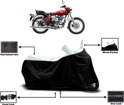Amexride Two Wheeler Cover for Royal Enfield(Electra 4S, White)