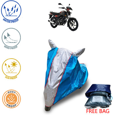 autouniko Waterproof Two Wheeler Cover for Bajaj(Discover 125 DTS-i, Blue, Silver)