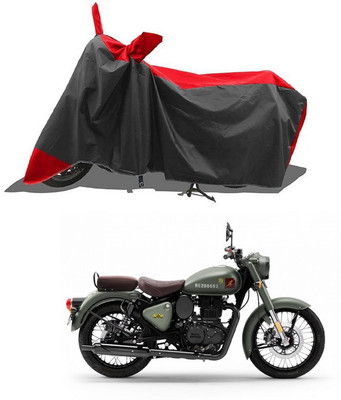 PAGORA Waterproof Two Wheeler Cover for Royal Enfield(Classic 350 Signals, Red, Black)