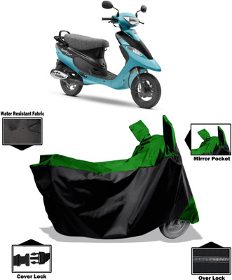 Amexride Two Wheeler Cover for TVS(Scooty Pep Plus BS6, Green)