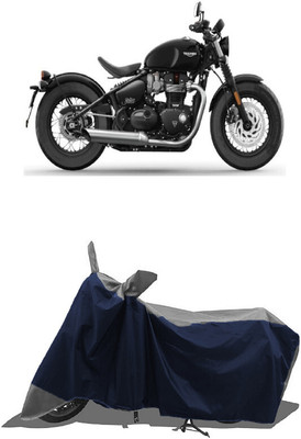 SUGASHRI Waterproof Two Wheeler Cover for Triumph(Bonneville Bobber BS6, Grey, Blue)