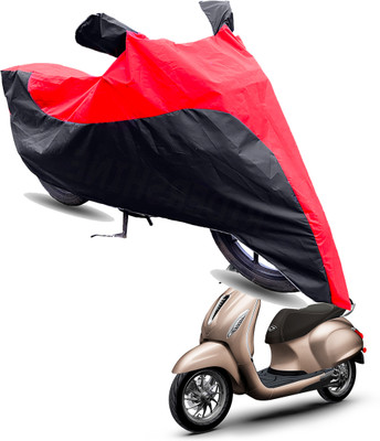 FurniGully Two Wheeler Cover for Bajaj(New Chetak, Red, Black)
