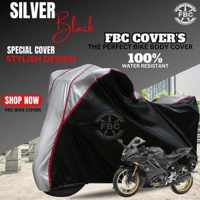 FBC Waterproof Two Wheeler Cover for Yamaha(R15, Black, Red)