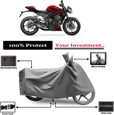 Amexride Two Wheeler Cover for Triumph(Street Triple RS BS6, Grey)