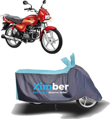 JVDHUB Two Wheeler Cover for Hero(Splendor Plus, Blue, Grey)