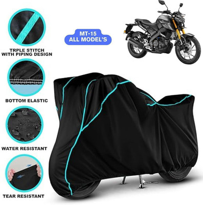 Shiv Kanha Waterproof Two Wheeler Cover for Yamaha(MT 15 New, Black, Blue)