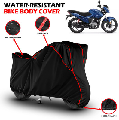 GKG Waterproof Two Wheeler Cover for Hero(Glamour BS6, Black, Red)