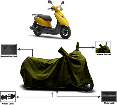 Amexride Two Wheeler Cover for Yamaha(Jog R, Green)