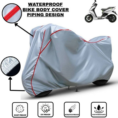 LE PRA Waterproof Two Wheeler Cover for Ather(450 X, Silver, Red)