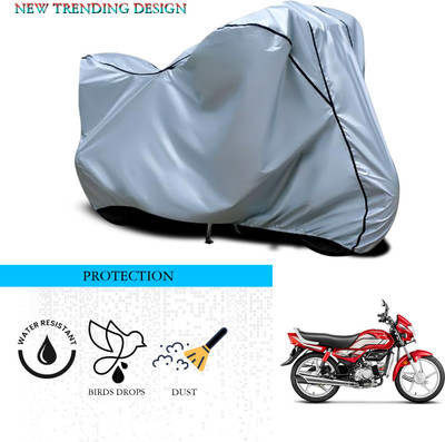 ANTHUB Waterproof Two Wheeler Cover for Hero(MotoCorp HF Deluxe, Silver)