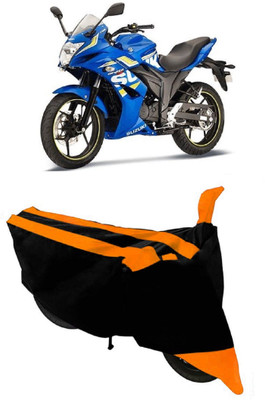 Varnwal E Commerce Waterproof Two Wheeler Cover for Suzuki(Gixxer SF, Orange, Black)