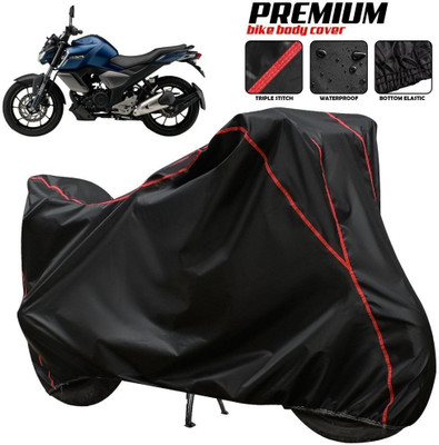xodi Waterproof Two Wheeler Cover for Yamaha(FZ-FI BS6, Black, Red, Multicolor)