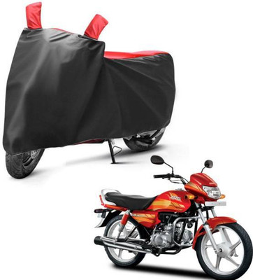 RAAMKM Two Wheeler Cover for Hero(HF Deluxe i3s, Red, Black)