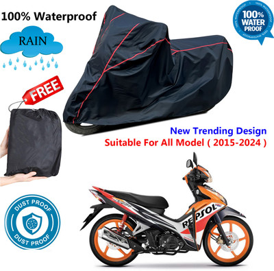AUTOCAD Waterproof Two Wheeler Cover for Honda(Blade 125, Black, Red)