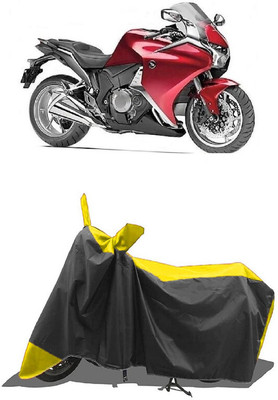 SUGASHRI Waterproof Two Wheeler Cover for Honda(VFR 1200F, Yellow, Black)