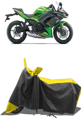 SUGASHRI Waterproof Two Wheeler Cover for Kawasaki(Ninja 650 BS6, Yellow, Black)