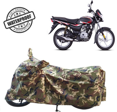 ROYAL AUTO MART Waterproof Two Wheeler Cover for Bajaj(Platina 100, Green, Multicolor)