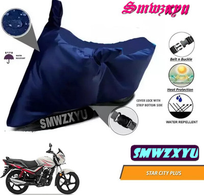 smwzxyu Waterproof Two Wheeler Cover for TVS(Star City Plus, Blue)
