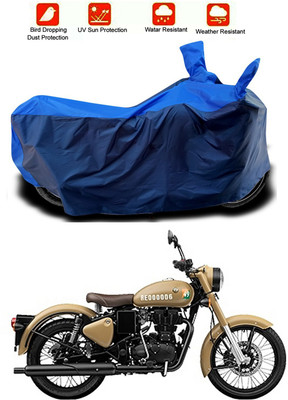Mdstar Waterproof Two Wheeler Cover for Royal Enfield(Bullet Trials 500, Blue, Blue)