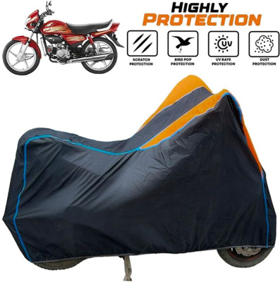 ZAQE Two Wheeler Cover for Hero(CD deluxe, Black, Orange, Blue)