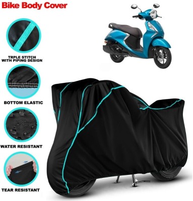 VOICO Waterproof Two Wheeler Cover for Yamaha(Fascino, Black)