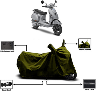 Amexride Two Wheeler Cover for Vespa(Urban Club, Green)