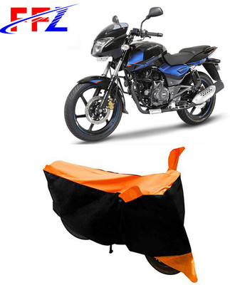 FFZ Waterproof Two Wheeler Cover for Bajaj(Pulsar 150 DTS-i, Black, Orange)