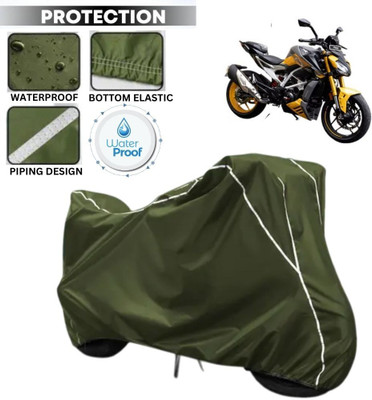 kerwa Waterproof Two Wheeler Cover for TVS(Apache RTR 310, Green, White)