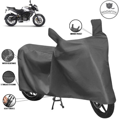 MADAFIYA Waterproof Two Wheeler Cover for Bajaj(Pulsar 200 NS DTS-i, Grey)