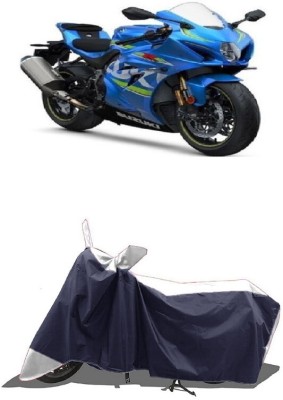 SUGASHRI Waterproof Two Wheeler Cover for Suzuki(GSX R1000, White, Blue)